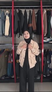 XUA Jaket Bomber Blekser Semi Parka Corduroy