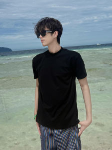 Cleanfit Black Short Sleeve Mens T-Shirt Shoulder Width Regular Fit Cotton Casual Inner Wear Half Sleeve Fashion Brand