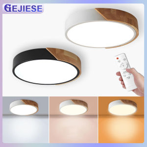 GEJIESE ไฟเพดานบ้าน led โคมไฟติดเพดาน ปรับแสงได้ 3 สี ด้วยรีโมทคอนโทรล สไตล์นอร์ดิก โคมไฟติดเพดานทรงกลม หลอดไฟ led เพดาน ไฟเพดานบ้าน  สําหรับห้องนอน ห้องนั่งเล่น ไฟตกแต่งบ้าน หลอดไฟ ledกลม