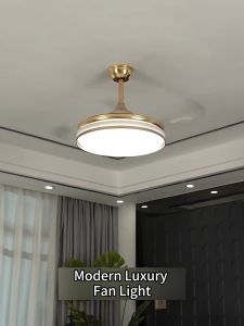 Home With Fan Pendant Light Ultra-Thin High Brightness Bedroom Living Room Ceiling Lamp Invisible Fan Chandelier