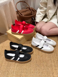 YOTO Trainer Sneakers For Women Low-Cut Hook-and-Loop Athletic Ballet-Inspired Mary Janes Shoes