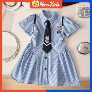 ชุดเดรส/เดรสเด็กผู้หญิงลายพิมพ์ Preppy Fashion【YOOMI KIDS】