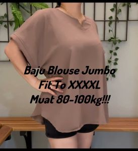 BAJU BLOUSE JUMBO FIT TO XXXXL CR/POLOS MUAT 80-100KG!!! REAL PICT