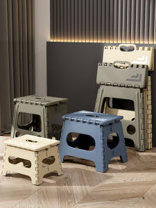 Yingshen Folding Plastic Chair Portable Outdoor Adult Bench High Stool Space Saving Home Use Folding Chair Modern Simple Style