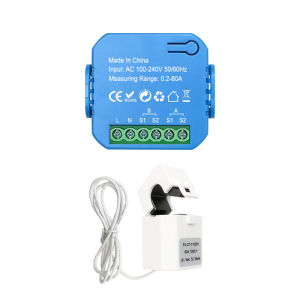 Tuya Smart ZigBee Bi-directional Energy Meter with 80A Clamp CT for Solar App Remote Monitor Export Import Power AC110V/240V