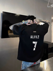 เสื้อยืดคอกลมแขนสั้นผ้าฝ้ายแท้ทรงหลวมสำหรับผู้ชาย ทรงหลวม สไตล์ลำลอง เสื้อผ้าทำงาน ฤดูร้อน ระบายอากาศได้ดี สวมใส่สบาย