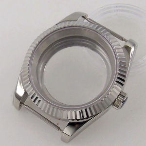 Tandorio | 36mm 39mm Waterproof Silver Fluted Curved Watch Case for Seiko NH34 NH35 NH36 NH38NH70 NH72 ETA 2824 PT5000