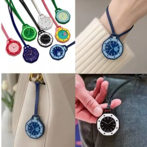 Bandai | 2026 New Hot Pocket Watch Octagonal Pop Style Neck Quartz Movement Candy Color Quartz Watch Color Niche Personality Removable []