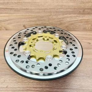 Đĩa thắng rembo Khoen Inox siêu sáng size 220mm V3 4 lỗ thông dụng các dòng xe màu anode