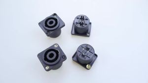 4 Pin Speakon Panel Mount Board Female Jack Socket Connector XLR Audio Cable Wire Adapter Nut Loudspeaker Amplifier Converter