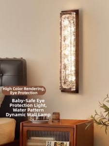 OUCHAO | Walnut Colored Retro New Chinese Style Wall Light
