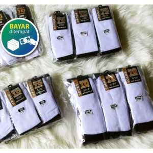 (HARGA UNTUK 5 PC) Kaos Kaki Anak Sekolah SD SMP SMA Putih Hitam