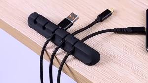 Desktop Organizer Multi-Hole Design Phone Charging Data Cable Organizer Computer Headset Cable Clutter-Free Holder