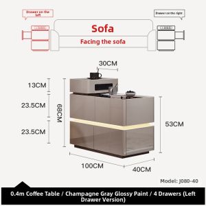 Portable Mini Luxurious Modern Water Heater Integrated Tea Table