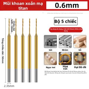 DAIENGONGJU | Mũi Khoan Thép Tốc Độ Cao Phủ Titan cho Hạt và Vòng Tay