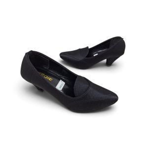 Naura Shoes Sepatu Wanita Pantofel Bahan Satin Sol Karet Full Busa Empuk Hak 5cm R30