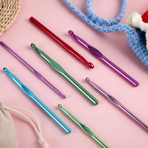 Color Alumina Crochet High-Grade Metal Crochet Hook Handmade Wool Thick Crochet Full Set Crochet DIY Knitting Tools