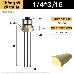 HUHAO | Đầu Router Gỗ Chuyên Dụng Phay Rãnh Bo Tròn Khắc Cắt