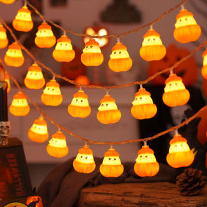 Halloween Glowing Pumpkin Light String Decoration Props Nursery Costume Hanging Ornament Window Display Arrangement Accessories