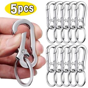 5Pcs Stainless Steel Gourd Buckle Outdoor Climbing Keychain Vintage Waist Belt Anti Lost Buckle DIY Fashion Hanging Key Ring Durable Carabiner Shape Keychain