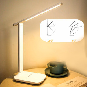 MBMSHEGH Desk Lamp LED 3 Color Dimming Table Lamp Study Lamp USB Chargeable Foldable Reading Light