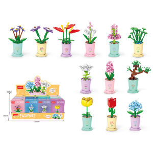 Insect Flower Building Blocks Set Bee Butterfly Plant Potted Model Bricks Set with Dust Cover DIY Toys for Kids Christmas Gifts