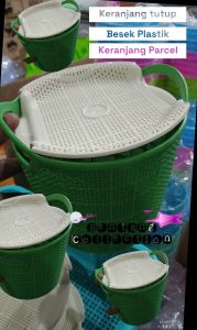 Keranjang Tutup Serbaguna Besek Plastik.1box (isi 6 pcs)