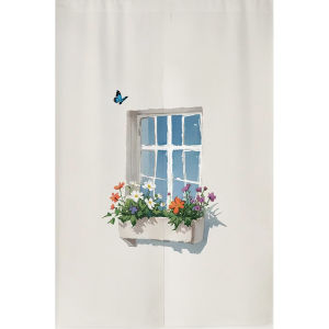 Modern Minimalist Floral Door Curtain for Girls Bedroom Bathroom Partition Blind Home Use Dormitory Blocking Hanging Curtain