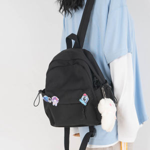 Aigu Minimalist Solid Color Backpack Small Size Female College Student Sports Lightweight Small Capacity Mummy Bag Backpack Small Bookbag