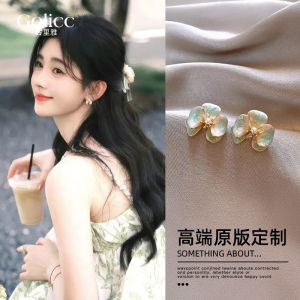Ji Jingyi Flower Pearl Earrings Womens Elegant Unique Beautiful Summer Ear Jewelry Fresh out Fashion Korean Style Alloy Plated Silver Gold