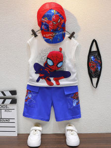 Bộ Áo Ba Lỗ Cho Bé Trai Người Nhện Quần Ngắn Không Tay Cho Trẻ Em Mùa Hè Trang Phục Mùa Hè Kiểu Mỏng Bộ Hai Chiếc Thể Thao Thời Trang