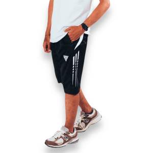 YS Celana 3/4 Pria Sporty Celana Pendek Cowok Short Pants - Strip Putih