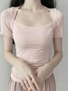 Workout Short Sleeve T-shirt Pure Desire Style Tops Yoga Clothes Female Thin and Breathable Professional Running Training Stretch Bodysuit