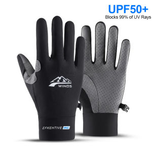 Summer UV Protection Ice Silk Gloves Cycling Fishing Touch Screen Gloves Anti-slip Hiking Cooling Breathable Driving Sun Gloves
