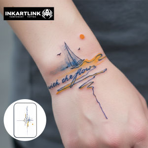 INKARTLINK Temporary Tattoo Stickers Waterproof Color Printing Art Landscape Painting Temporary Tattoo Party Supplies DIY Sticke