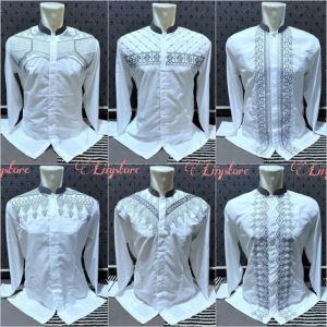 PREMIUM ! KOKO PUTIH LENGAN PANJANG DAN PENDEK SLIM FIT BORDIR KOMPUTER BAHAN KATUN PREMIUM DENGAN KERAH UNTUK PRIA SEGALA UMUR ANAK REMAJA DEWASA LAKI-LAKI SETEL BORDIRAN BAJU KEMEJA PUTIH MOTIF MUSLIM LAKI MURAH OVERSIZE LONGGAR SHALAT SARUNG PECI