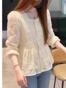 French Elegance Lace Chiffon Blouse