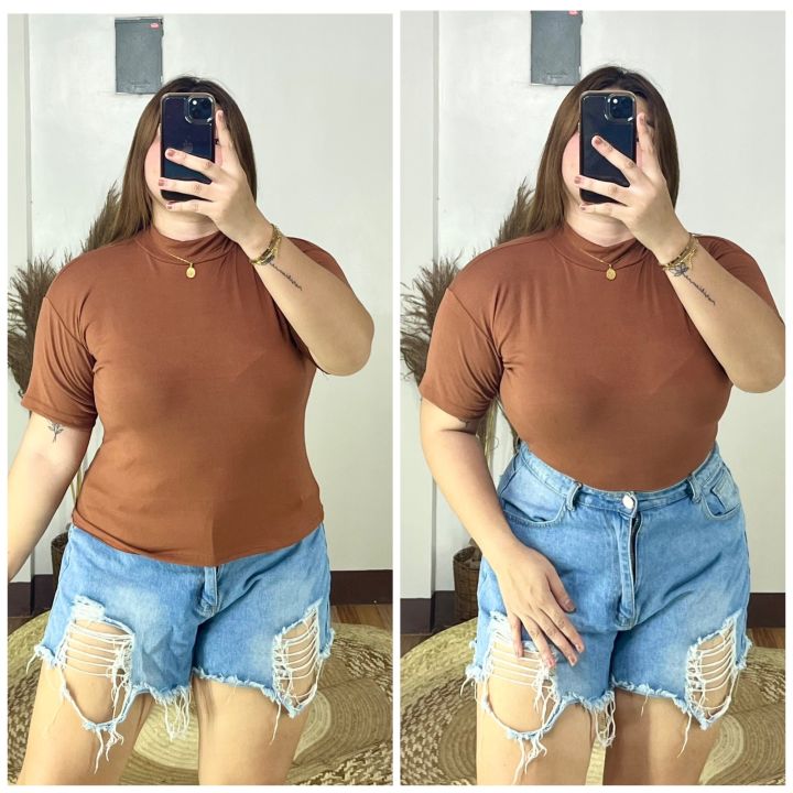 Plus size outlet turtleneck crop top