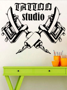 Tattoo Tattoo Shop Decoration Stickers Tattoo Shop Recruitment Background Stickers Shop Glass Door Stickers Creative Hollow Wall Stickers