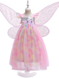 Đầm Cô Công Chúa Unicorn Màu Hồng Cho Bé Gái