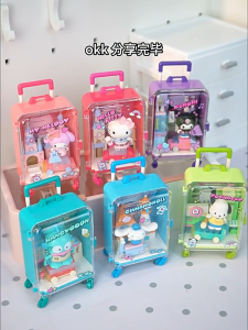AREA-X Block AB0110 6IN1 Adventure Mini Suitcase Figure Sanrio Characters Series Gift Decoration Building Brick Toy