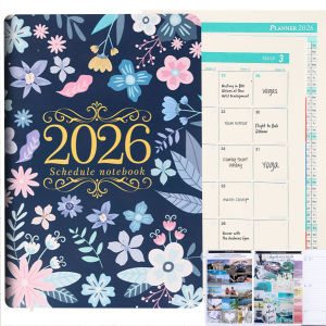 2026 Tree Pattern Spiral Bound Weekly Planner & Notebook & Schedule Organizer Stationery For Office & School & Study Plan Book