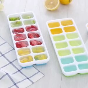 Khay Đá Silicon Có Nắp Đậy 14 Viên Khay Đựng Đá Tủ Lạnh Làm Đá Thạch Kem Bảo Quản Chống Mùi Tuyệt Đối