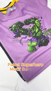 Baju Kaos Distro Anak Laki Laki Paket Hemat Karakter Superhero Lucu Usia 1 - 10 Tahun - Hypelane