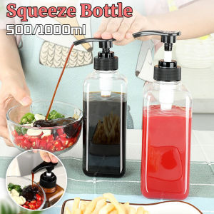 500/1000ML Squeeze Bottle Multi Purpose Household Sauce Oyster Ketchup Storage Bottle Food Grade Plastics