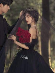 Black Long Veil Medium Hard Super Widened Plain Transparent Concave Shape Studio Photography Props Halloween Wedding Dress Tulle Tutu