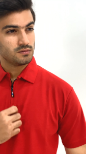 PARAQUE Kaos Kerah Polo Shirt Pria Polo Zipper Katun Lengan Pendek