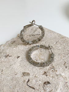 Sterling Silver Needle Fashion Special-Interest Design Metal Small Square Small Pieces of Silver Earrings Cold Wind Ear Ring Fashionmonger Personalized Women