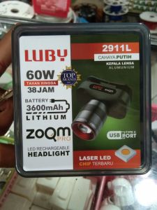 senter kepala luby zoom pro 2911 60w lensa alumunium