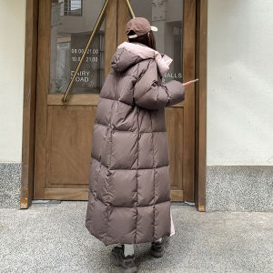 Winter New Super Long to Ankle plus Size Fat mm 100.00kg Hooded down Jacket New National Standard Northeast Super Thick Coat